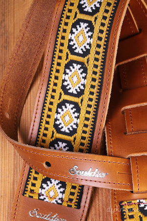 Souldier Gitarrengurt Torpedo Pillar Weiß Gold Schwarz