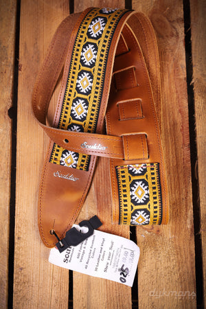 Souldier Gitarrengurt Torpedo Pillar Weiß Gold Schwarz