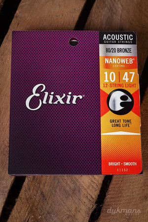 Elixir Acoustic Nanoweb 80/20 Bronze 12-saitiges Licht 10-47
