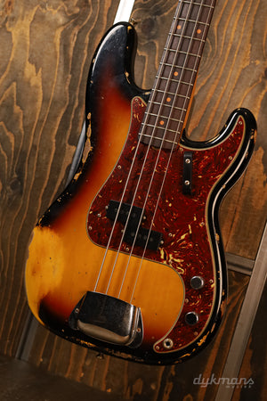 Fender Custom Shop Limited Edition '63 Precision Bass Heavy Relic Faded 3-Tone Sunburst 2024