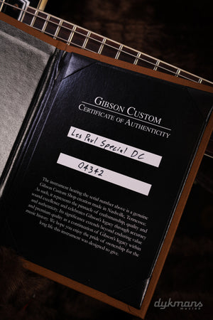 Gibson Custom Les Paul Special Double Cut mit gemaserter Ahorndecke, VOS Cobra Burst