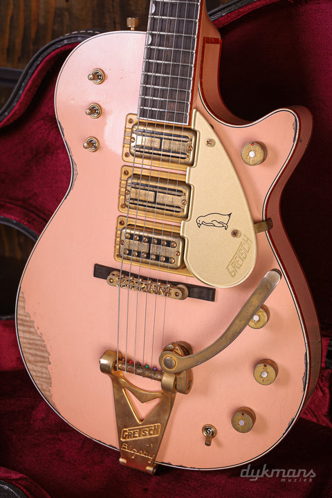 Gretsch Custom Shop 1959 White Penguin Faded Shell Pink Super Heavy Relic by Master Builder Gonzalo Madrigal