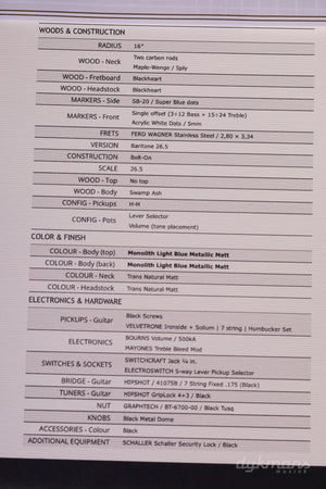 Mayones Duvell DT 7 Metallic Light Blue 26.5"