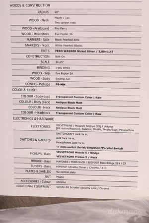 Mayones Jabba Custom 5 Benutzerdefinierte Farbe Auge Pappel