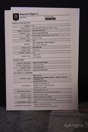 Mayones Regius 6 Galaxy Eye Schwarz glänzend