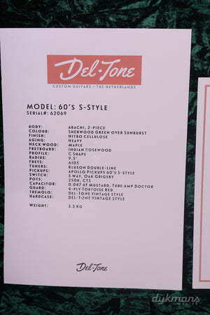 Del-Tone 60er S-Style Sherwood Green über Sunburst