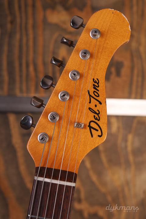 Del-Tone 60's S-Style Sherwood Green Over Sunburst