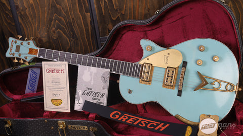 Gretsch Custom Shop 1959 White Penguin Faded Daphne Blue Heavy Relic