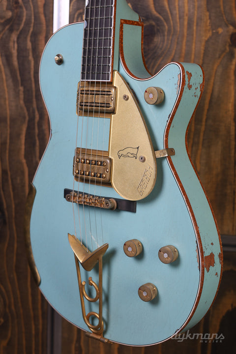 Gretsch Custom Shop 1959 White Penguin Faded Daphne Blue Heavy Relic