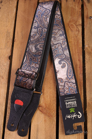 RightOn Gitarrengurt Paisley Samt Braun Talisman