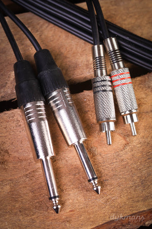 Gelbes Kabel K03-3 3 m Kabel 2x Cinch auf 2x Klinke