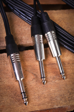 Gelbes Kabel K05-3 3 m 2x Stecker auf TRS-Buchse