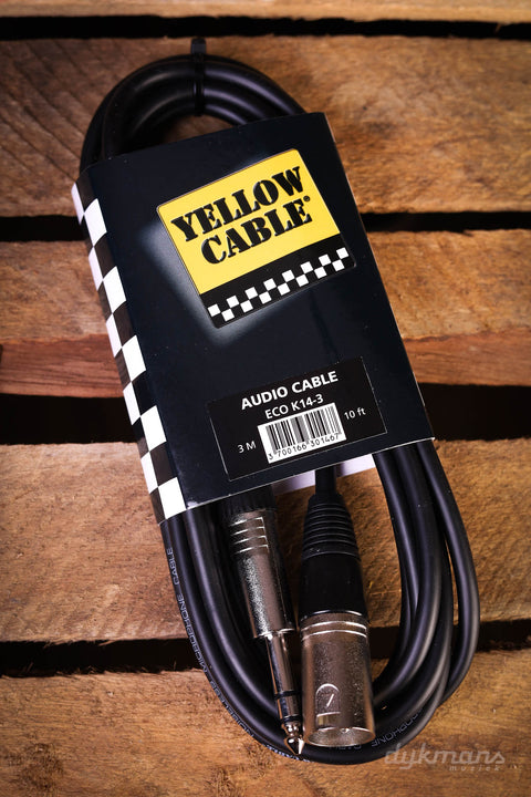 Gelbes Kabel K14-3 TRS-Buchse auf XLR-Stecker
