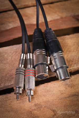 Gelbes Kabel K10-3 2x XLR Buchse auf 2x Cinch