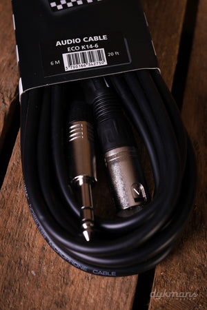 Gelbes Stereo-Klinkenkabel auf XLR ECO K14-6 6m