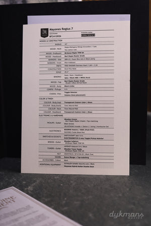 Mayones Regius 7 Buckeye Burl Master Grade Sonderfarbe