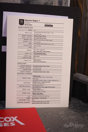 Mayones Regius 7 Buckeye Burl Master Grade Custom Colour