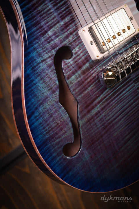 PRS Wood Library Hollowbody II Violet Blue Burst 10-Top