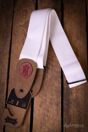 Levy's 5 cm breiter Baumwoll-Gitarrengurt – Weiß