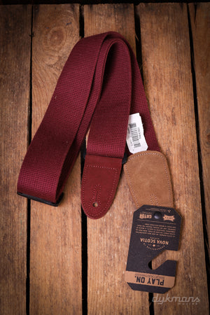 Levy's 5cm Wide Cotton Guitar Strap - Burgundy