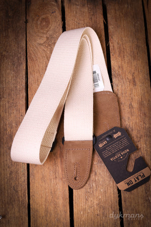 Levy's 5cm Wide Cotton Guitar Strap - Naturel