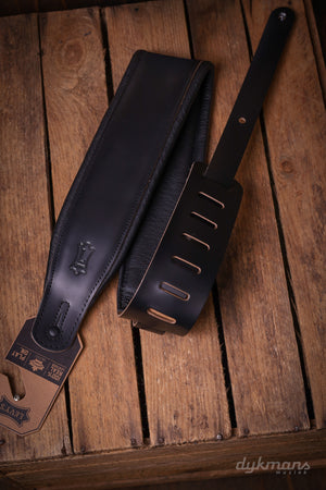 Levy's 6,4 cm Wide Genuine Leather Guitar Strap - Black