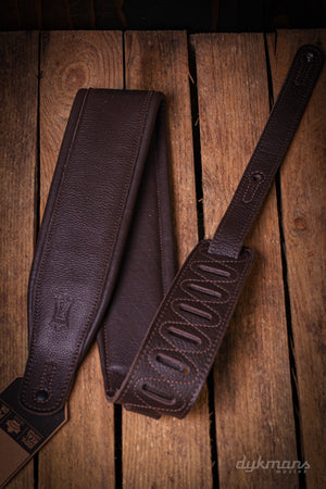 Levy's 8,25 cm Wide Padded Premium Leather Strap - Dark Brown