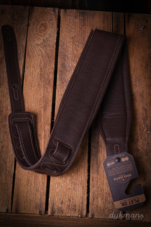Levy's 8,25 cm Wide Padded Premium Leather Strap - Dark Brown