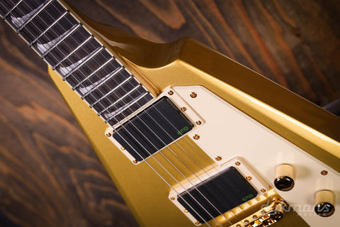 ESP LTD Kirk Hammett Signature KH-V Metallic Gold