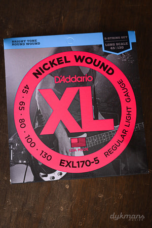 D'addario Nickel Wound Long Scale 5-Saiter 45-130
