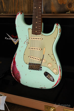 Fender Custom Shop Stratocaster Heavy Relic Surf Green Over Pink Paisley
