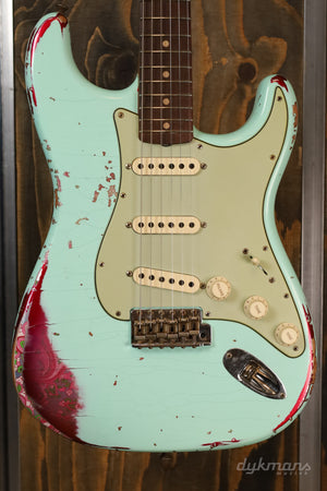 Fender Custom Shop Stratocaster Heavy Relic Surf Green Over Pink Paisley