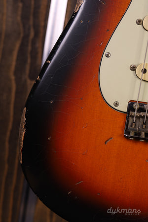 Del-Tone 60s S-Style 3-Tone Sunburst Heavy Aged