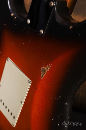 Del-Tone 60s S-Style 3-Tone Sunburst Heavy Aged