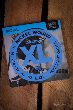 D'addario EJ21 Nickel Wound Jazz Light Gauge 12-52
