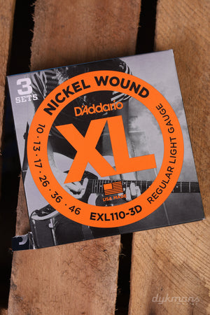 D'addario EXL110-3D Nickel Wound 3er-Pack 10-46