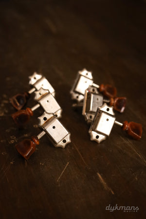 Kluson 3/3 by side Gibson style Aged Limited Edition VTR Tuners Single Line/Single Ring Nickel