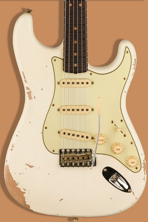 Fender Custom Shop Limited Edition '64 L-Series Strat Heavy Relic Aged Olympic White VORBESTELLUNG
