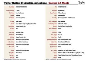 Taylor Custom GA Maple