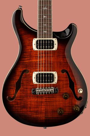 PRS SE Ed Sheeran Hollowbody I Piezo Bariton Orange Tiger Smokeburst