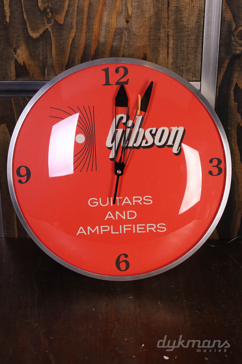 Gibson Vintage Beleuchtete Wanduhr, Kalamazoo Orange