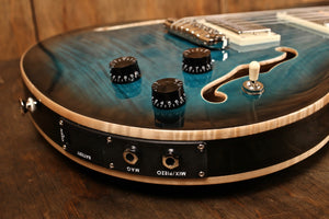 PRS SE Hollowbody II Piezo Peacock Blue Smokeburst (mit LR Baggs-System)