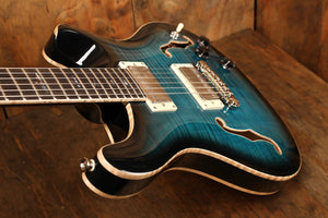 PRS SE Hollowbody II Piezo Peacock Blue Smokeburst (mit LR Baggs-System)