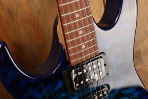 Ibanez GRX70QAL Transparent Blue Burst (Linkshänder)